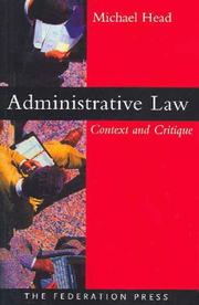 Cover of: Administrative Law: Context and Critique