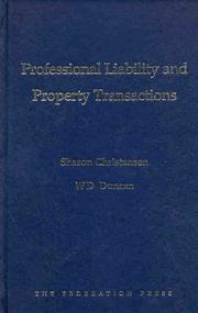 Cover of: Professional Liability and Property Transactions