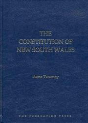 Cover of: The Constitution of New South Wales by Anne Twomey