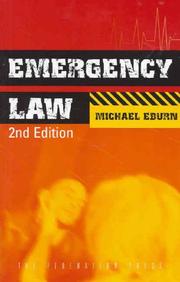 Cover of: Emergency law by Michael Eburn