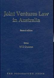 Cover of: Joint ventures law in Australia by editor, W.D. Duncan.