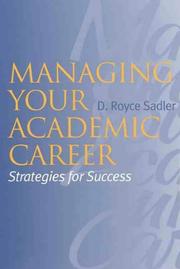 Cover of: Managing your academic career: strategies for success