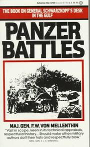 Cover of: Panzer Battles by F. W. von Mellenthin