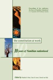 Cover of: The Constitution at Work by Manfred O. Hinz