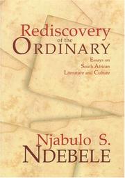 Cover of: Rediscovery of the Ordinary by Njabulo Ndebele, Njabulo Ndebele