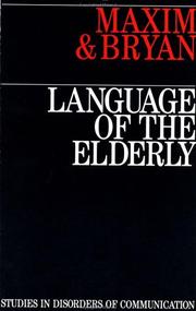 Cover of: Language Of the Elderly | Jane Maxim