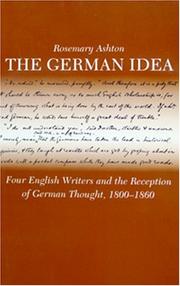 Cover of: The German Idea by Rosemary Ashton, Rosemary Ashton