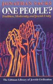 Cover of: One people?: tradition, modernity, and Jewish unity