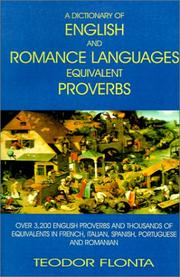 Cover of: A Dictionary of English and Romance Languages Equivalent Proverbs by Teodor Flonta