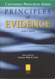 Cover of: Principles of evidence by Palmer, Andrew BA