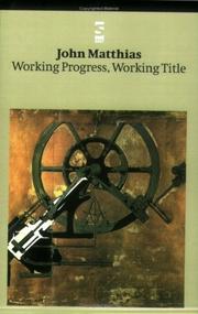 Cover of: Working Progress, Working Title: Automystifstical Plaice (Salt Modern Poets)