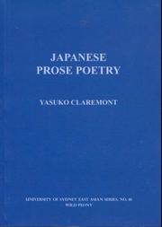 Cover of: Japanese Prose Poetry (University of Sydney East Asian)