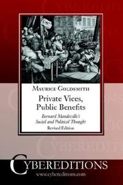 Cover of: Private Vices, Public Benefits