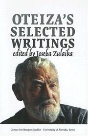 Cover of: Oteiza's Selected Writings (Occasional Papers Series (University of Nevada, Reno. Center for Basque Studies))