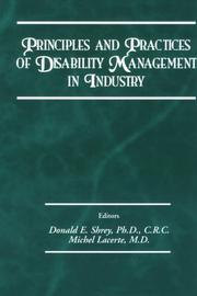Cover of: Principles and practices of disability management in industry | 