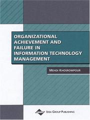 Cover of: Organizational Achievement and Failure in Information Technology Management (Cases on Information Technology Series)