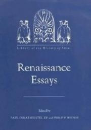 Cover of: Renaissance Essays (Library of the History of Ideas) by 