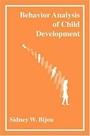 Cover of: Behavior analysis of child development