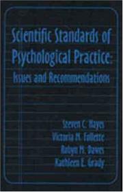 Cover of: Scientific standards of psychological practice: issues and recommendations