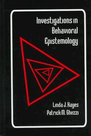Cover of: Investigations in behavioral epistemology