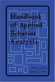 Cover of: Handbook of applied behavior analysis | 