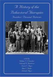 Cover of: A History of the Behavioral Therapies by 