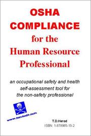 Cover of: OSHA Compliance for the Human Resources Professional