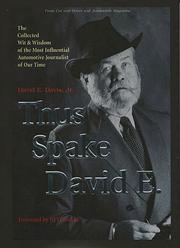 Cover of: Thus Spake David E.: The Collected Wit and Wisdom of the Most Influential Automotive Journalist of Our Time