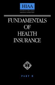 Cover of: Fundamentals of Health Insurance, Part B by Various