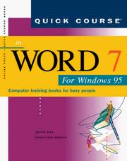 Cover of: Quick Course in Word Seven for Windows Ninety Five by Joyce Cox, Christina Dudley, Joyce Cox, Christina Dudley