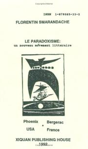 Cover of: Le paradoxisme: un nouveau movement littéraire