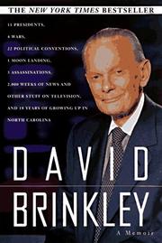 Cover of: David Brinkley:  A Memoir