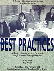 Best practices of project management groups in large functional organizations by Frank Toney