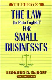 Cover of: The Law (in Plain English) for Small Businesses: Third Edition