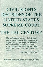 Cover of: Civil rights decisions of the United States Supreme Court: the 19th century