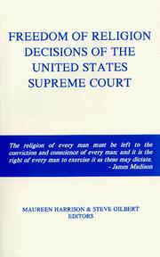 Cover of: Freedom of Religion Decisions of the United States Supreme Court ((First Amendment Decisions Ser.))