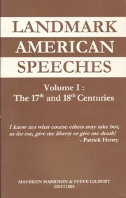 Cover of: Landmark American Speeches: The 17th & 18th Centuries