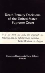 Cover of: Death penalty decisions of the United States Supreme Court