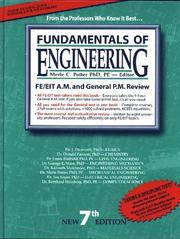 Cover of: Fundamentals of engineering by Merle C. Potter, editor ; authors, J. Dilworth ... [et al.].