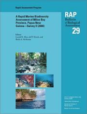 Cover of: A Rapid Marine Biodiversity Assessment of Milne Bay Province, Papua New Guinea--Survey II (2000): RAP 29 (Conservation International Rapid Assessment Program) by 