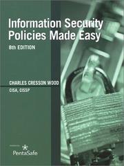 Cover of: Information security policies made easy by Charles Cresson Wood