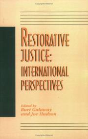 Cover of: Restorative justice: international perspectives
