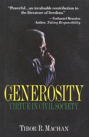 Cover of: Generosity by Tibor R. Machan, Tibor R. Machan