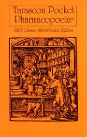 Cover of: Tarascon Pocket Pharmacopoeia, 2007 Classic Shirt-Pocket Edition | Steven M. Green