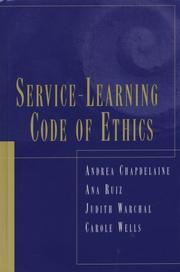 Cover of: Service-Learning Code of Ethics (JB - Anker Series) | Andrea Chapdelaine