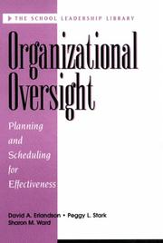 Cover of: Organizational oversight: planning and scheduling for effectiveness