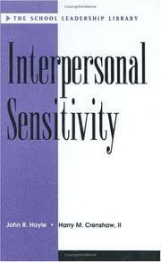 Cover of: Interpersonal sensitivity