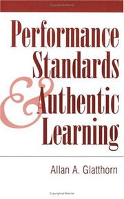 Cover of: Performance Standards and Authentic Learning