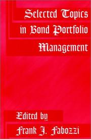 Cover of: Selected Topics in Bond Portfolio Management