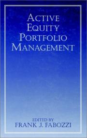 Cover of: Active Equity Portfolio Management by Frank J. Fabozzi